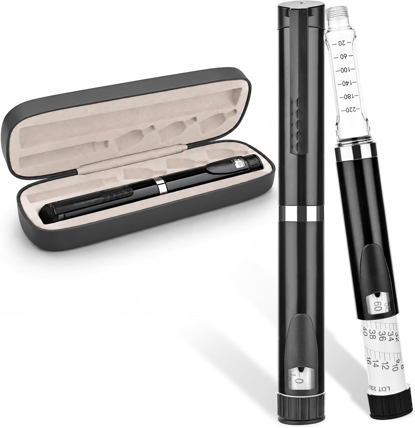 Travel Accessories Personalised - 60ユニットペプチドペンインジェクター再利用可能V3インジェクターメタルペン保護ケース付き、3ML対応、家庭旅行日常使用に最適