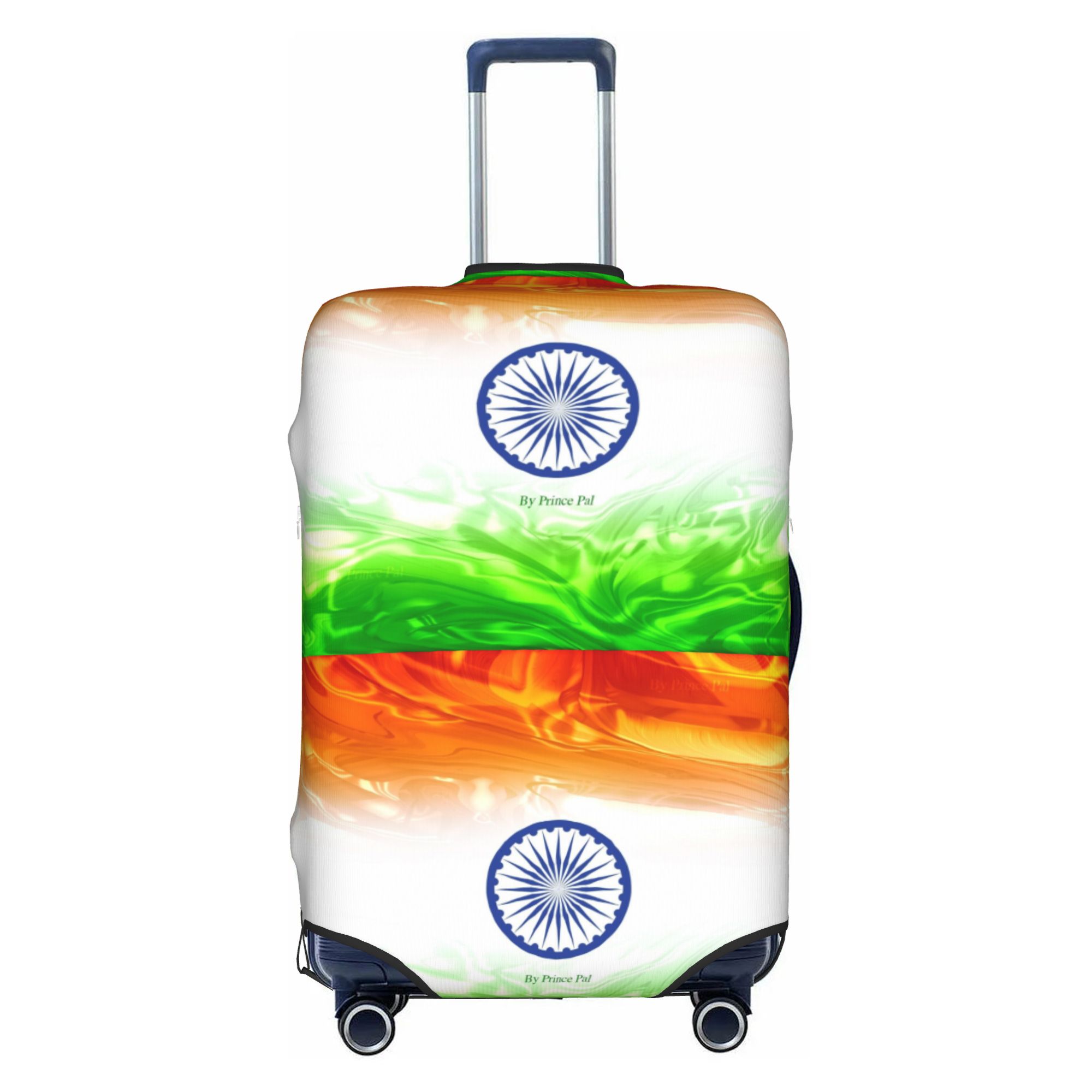 Travel Accessories India - かわいいインドの国旗柄の荷物カバープロテクター、洗えるインド愛国旅行スーツケースカバー