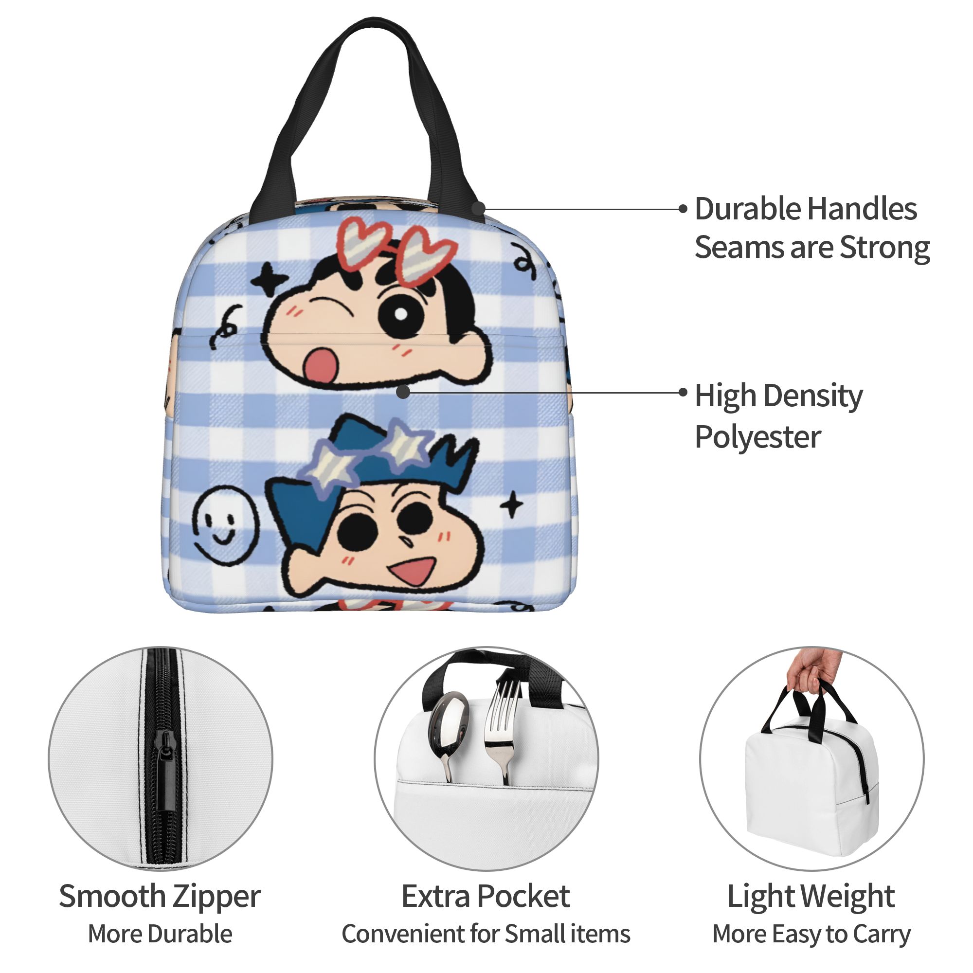 Travel Accessories 2022 - クレヨン S-しんちゃんズ 保冷ランチバッグ 防水 日本製 かわいいコミック