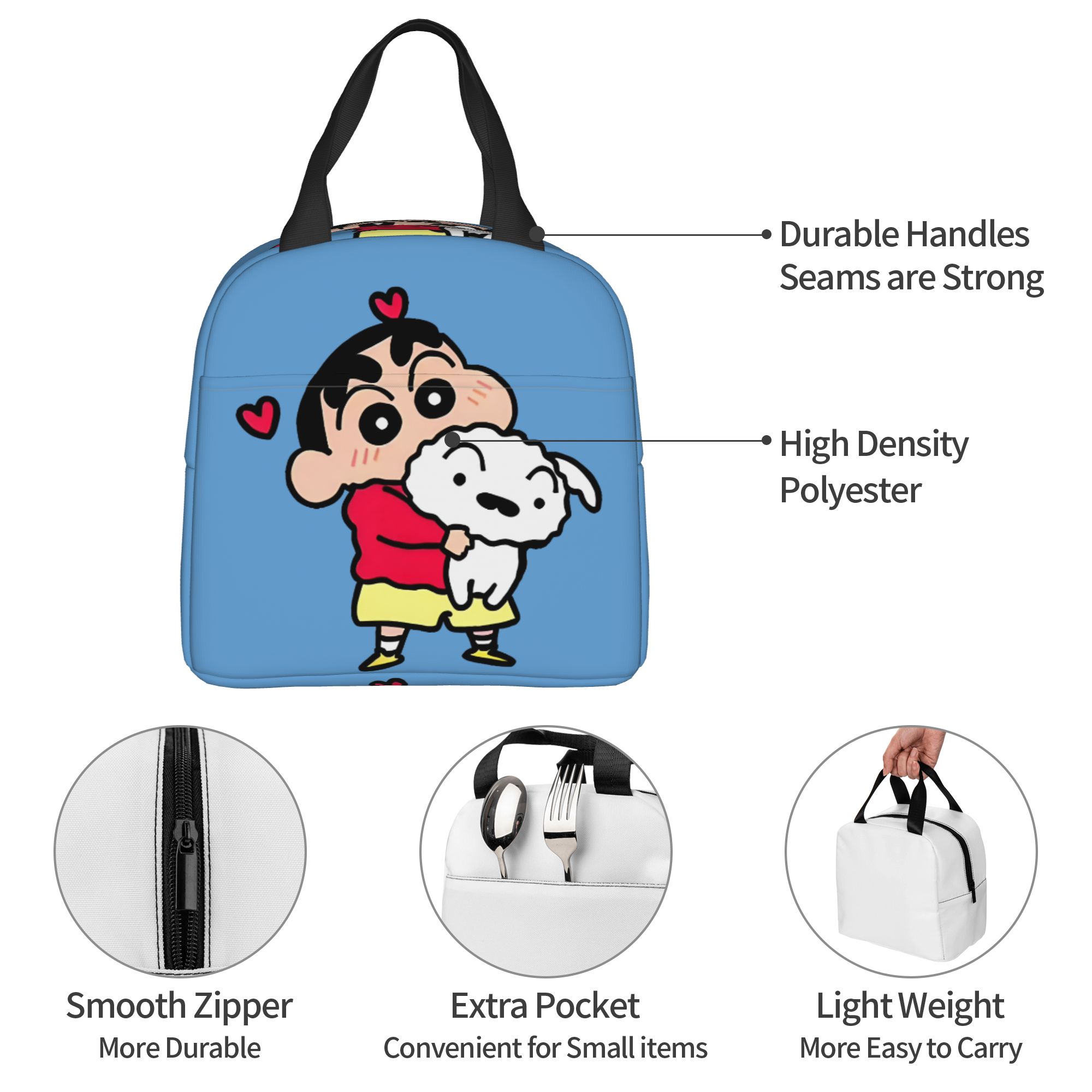 Travel Accessories 2022 - クレヨン S-しんちゃん 断熱ランチバッグ 防水 漫画 アニメ