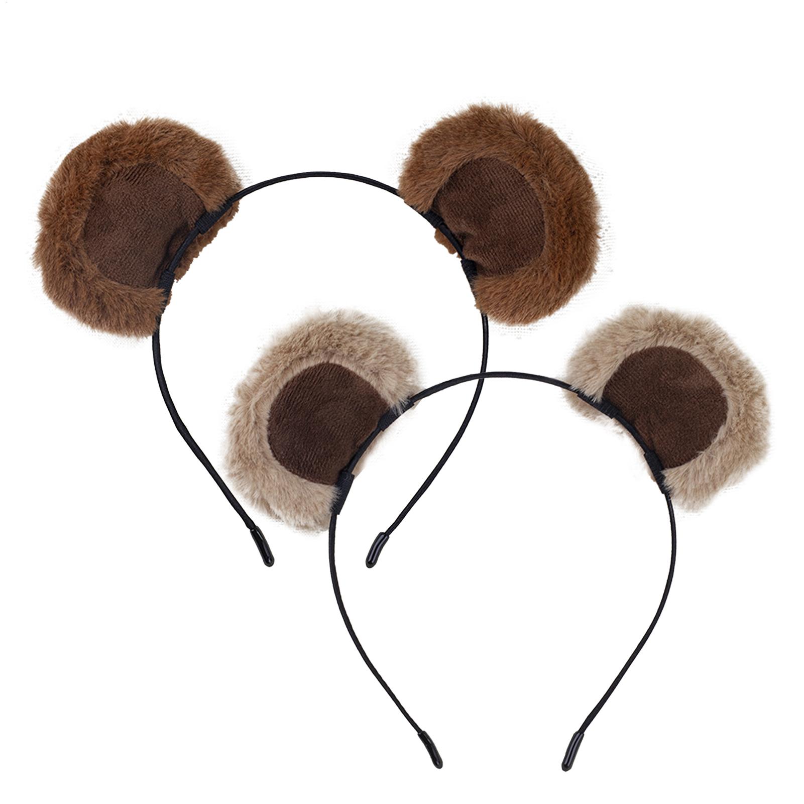 Travel Accessories For 10 Year Old Girl - ぬいぐるみクマ耳ヘッドバンドソフトシマリス耳ヘッドバンド女の子ヘッドギア弾性メイクアップヘッドギアコスチュームアクセサリー子供ティーン向け