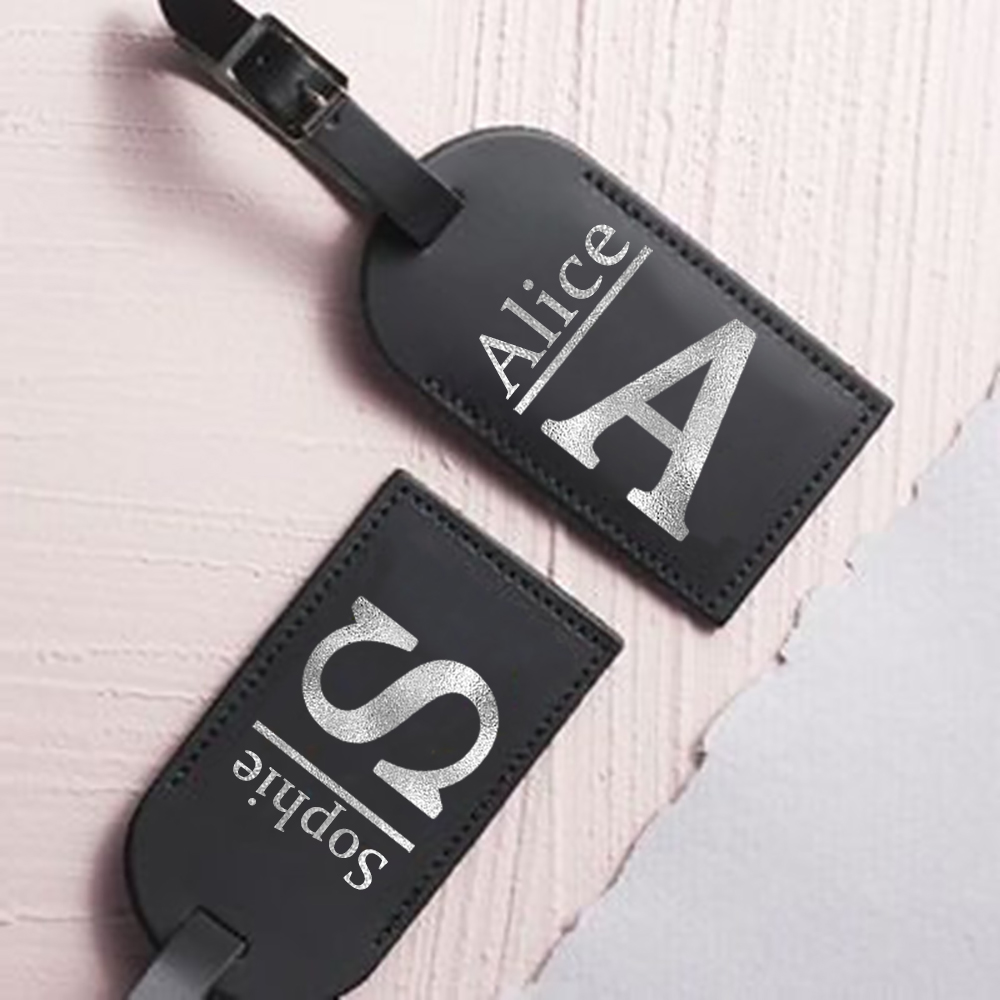 Travel Accessories Personalised - パーソナライズされた名前モノグラム付きレターラゲッジタグ Pu レザースーツケース手荷物ハンドバッグタグ旅行バッグラベルウェディングギフト