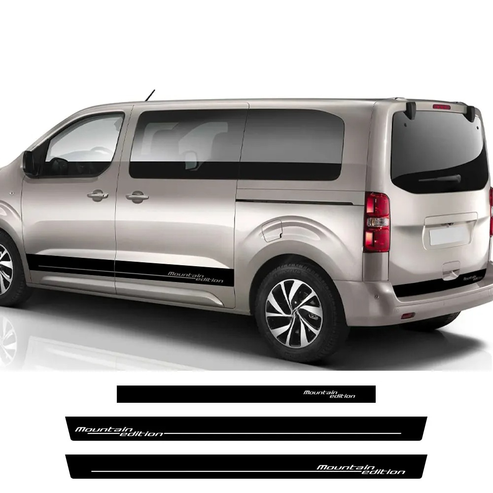 Travel Van Accessories - 3 個車のサイドリアドアステッカープジョーエキスパートトラベラーシトロエンジャンピーチューニングオートアクセサリーキャンピングカービニールデカール
