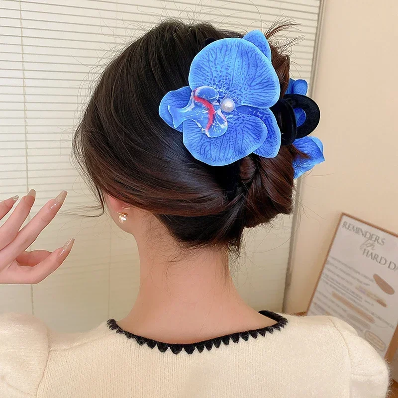 Travel Accessories In Bulk - 女性用バタフライオーキッドヘアクロー,ボヘミアンクリップ,花,花,サメ,ファッショナブルなヘアピンのセット,3個