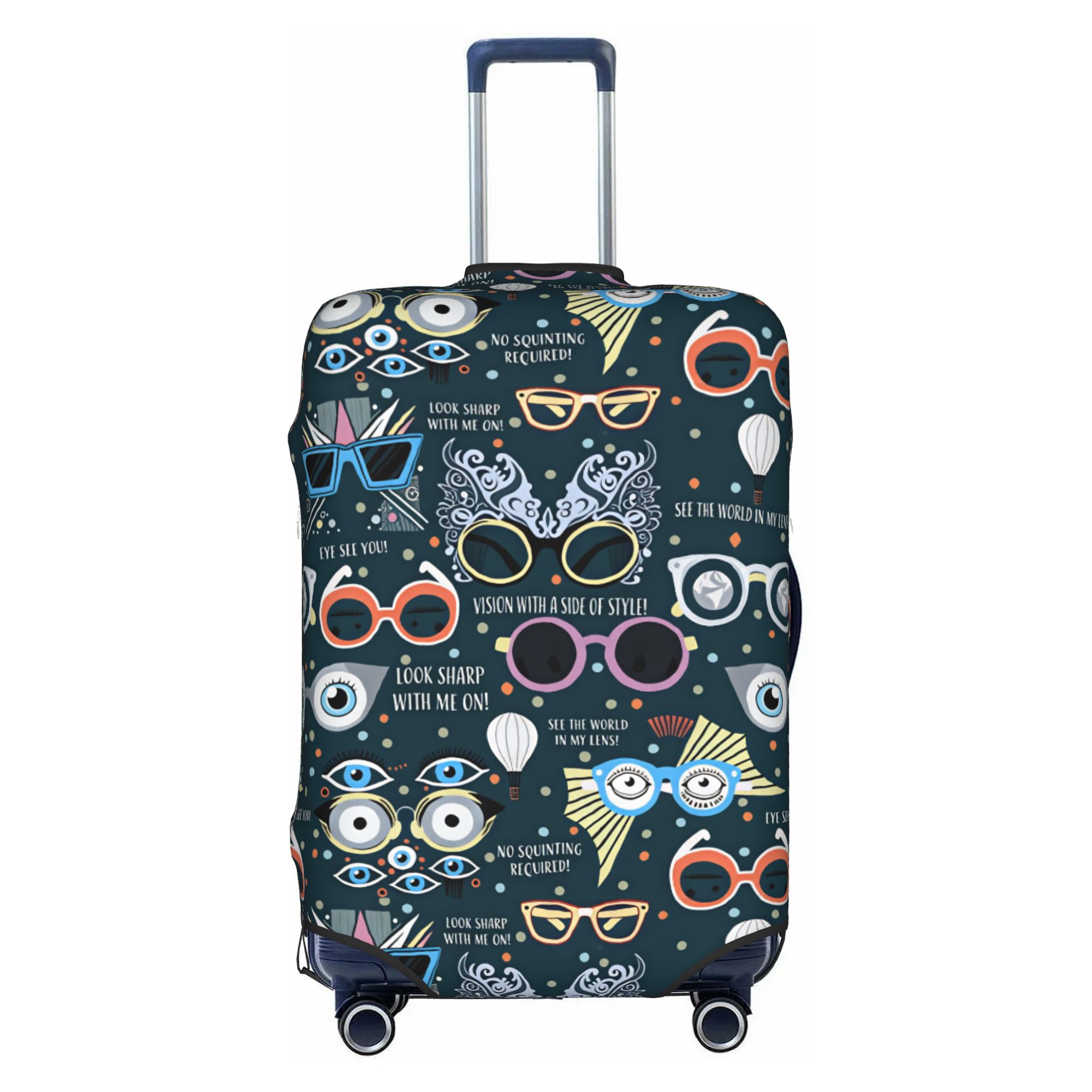 Quirky Travel Accessories - 検眼医、眼鏡士、荷物カバー、ファッション、風変わりなサングラス、個性的なアイウェア、スーツケースプロテクターカバー、18〜32インチのスーツケースに適合