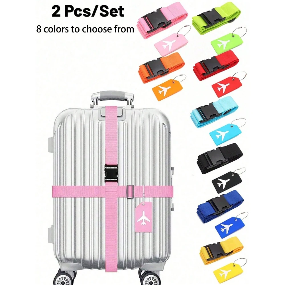 Luggage Strap Belt - 荷物ストラップセット 荷物タグ付き 複数の色の荷物ストラップ さまざまなタイプの荷物に適しています 旅行に適しています