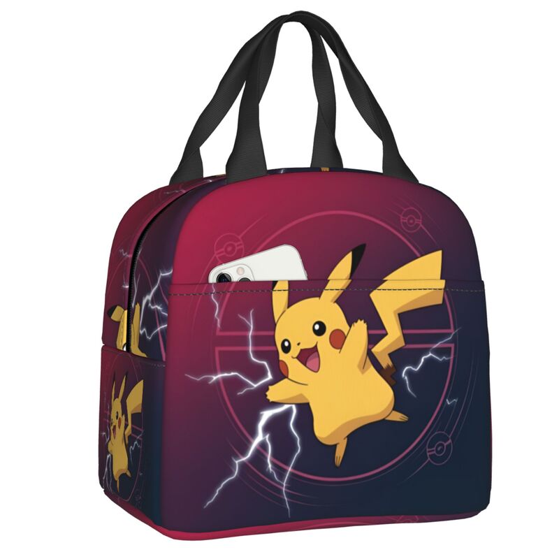 Travel Accessories 2022 - ポケモン P-ピカチュウ 断熱ランチバッグ 女性用 サンダーボルト かわいいプリント