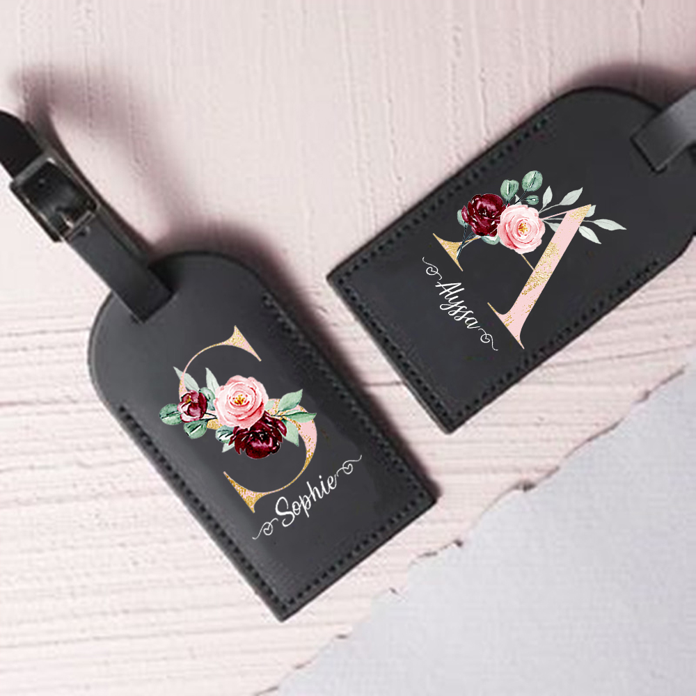 Travel Accessories Personalised - パーソナライズされた名前付きレター レザー 荷物タグ スーツケース ラベル 手荷物タグ