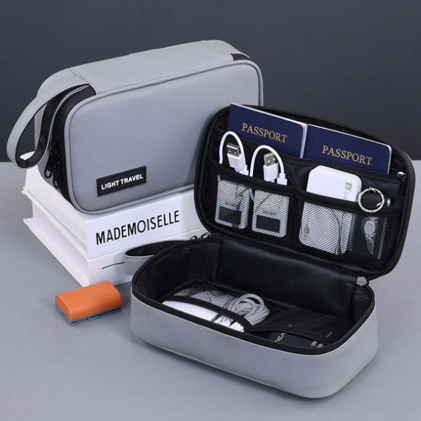 Travel Accessories Organizer Bag - 軽量ハンドヘルドデジタルガジェット収納バッグ、多ポケット電子アクセサリーオーガナイザー、旅行、ビジネス、日常持ち運び用