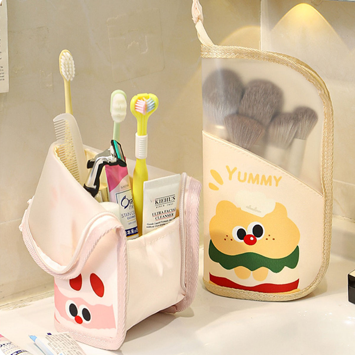Travel Accessories Organizer Bag - 1 個化粧品バッグトラベルスタンド収納メイクアップ下着オーガナイザー女性メイクアップポーチポータブルトイレタリー美容ケース