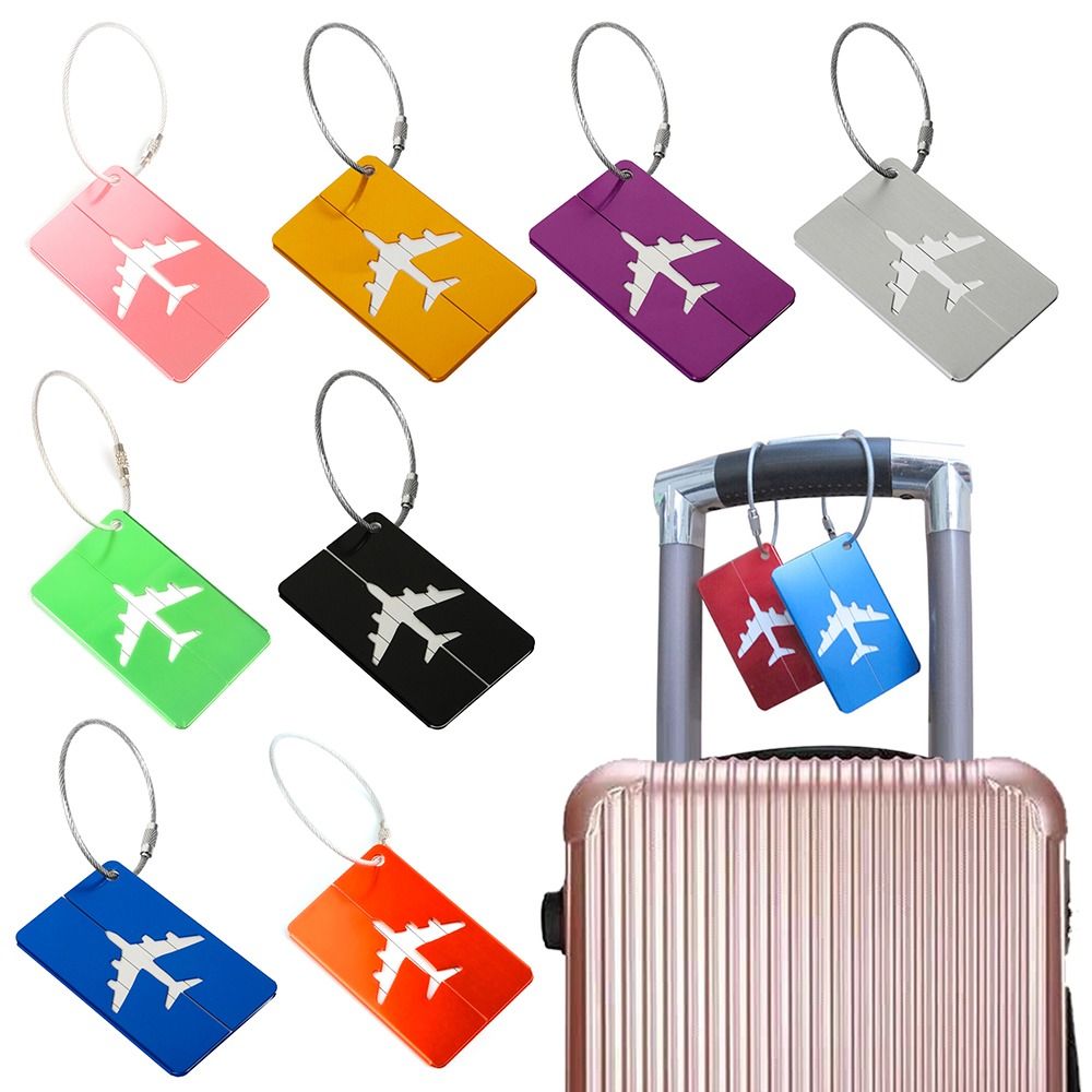 Travel Accessories Personalised - トラベルバッグ用の再利用可能なアルミニウム製ラゲッジタグ,収納用,食品用,旅行用,ロープ付き