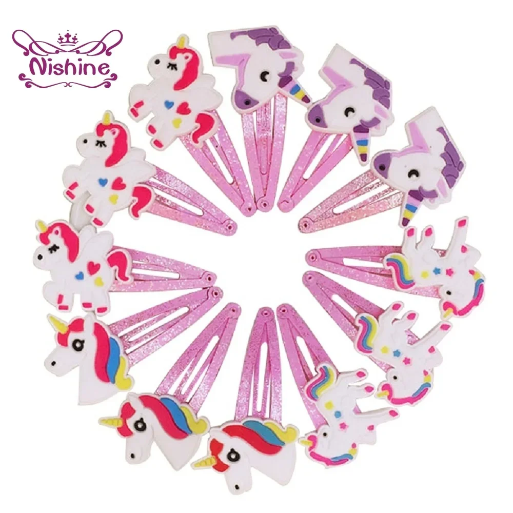 Travel Accessories For 10 Year Old Girl - 西根 10 ピース/ロットユニコーンヘアクリップ漫画動物ヘアピンかわいい子供帽子女の赤ちゃんヘアアクセサリー写真の小道具ギフト