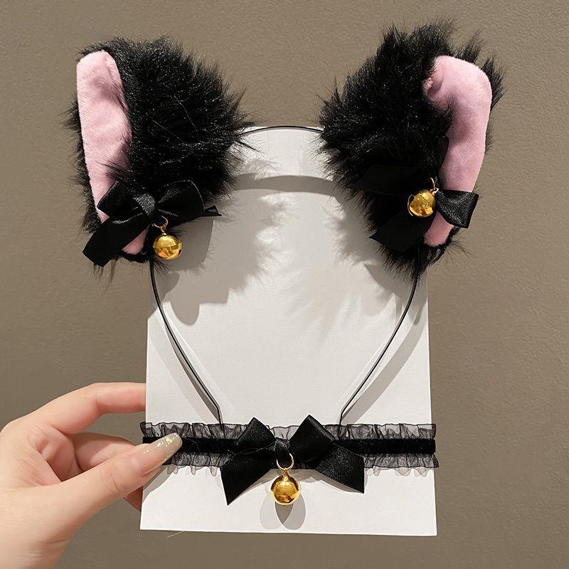 女性用ぬいぐるみ猫耳カチューシャ、キュートで風変わりな猫のヘ - Quirky Travel Accessories のレビューと価格
