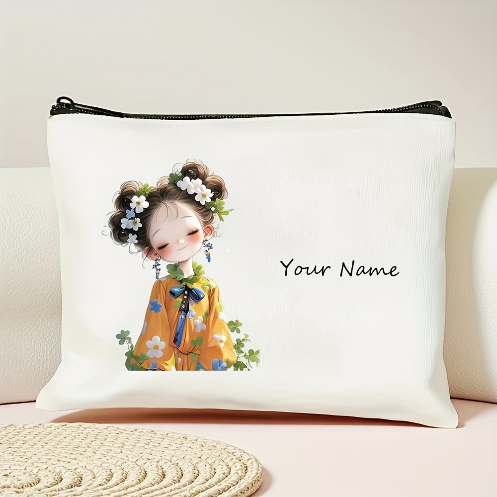 韓国風アニメガール化粧バッグカスタム名/テキストビューティー - Travel Accessories Organizer Bag のレビューと価格