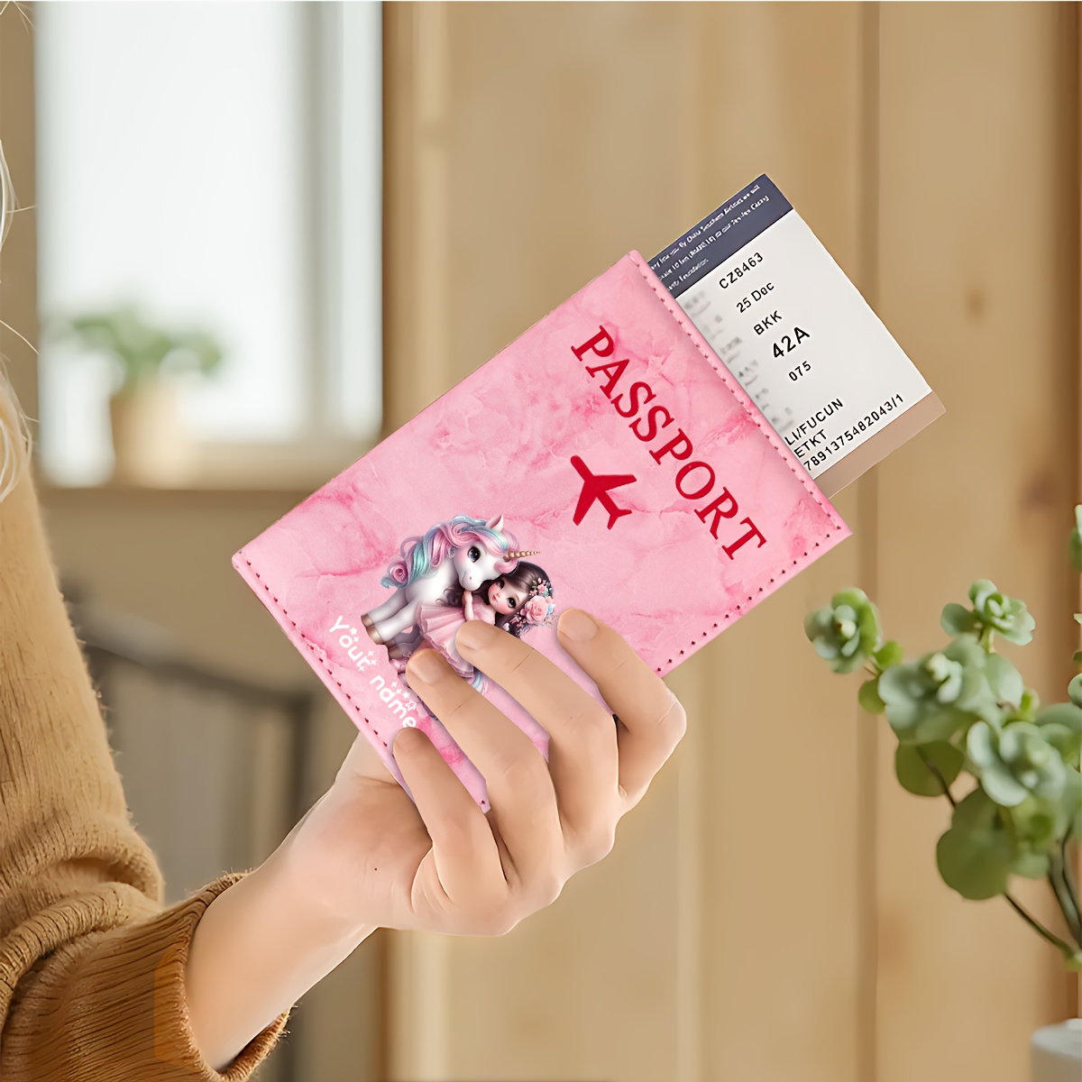 ユニコーンガールパターン PU パスポートホルダー ゴールデ - Travel Accessories Personalised のレビューと価格