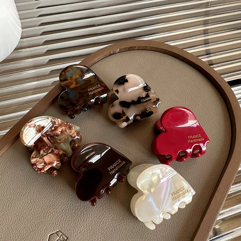 小さなヘアクローアセテートヘアクラブかわいいハート型ヘアクリ - Travel Accessories For 10 Year Old Girl のレビューと価格