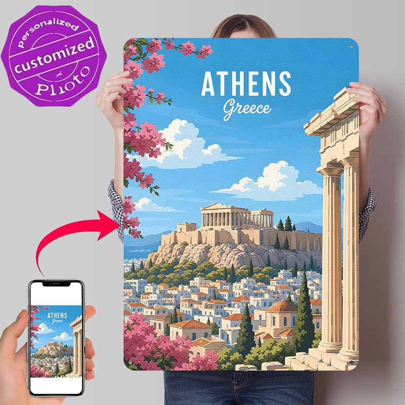 アテネ ガレージアクセサリー ギリシャ 旅行 メタルポスター - Travel Accessories Greece のレビューと価格