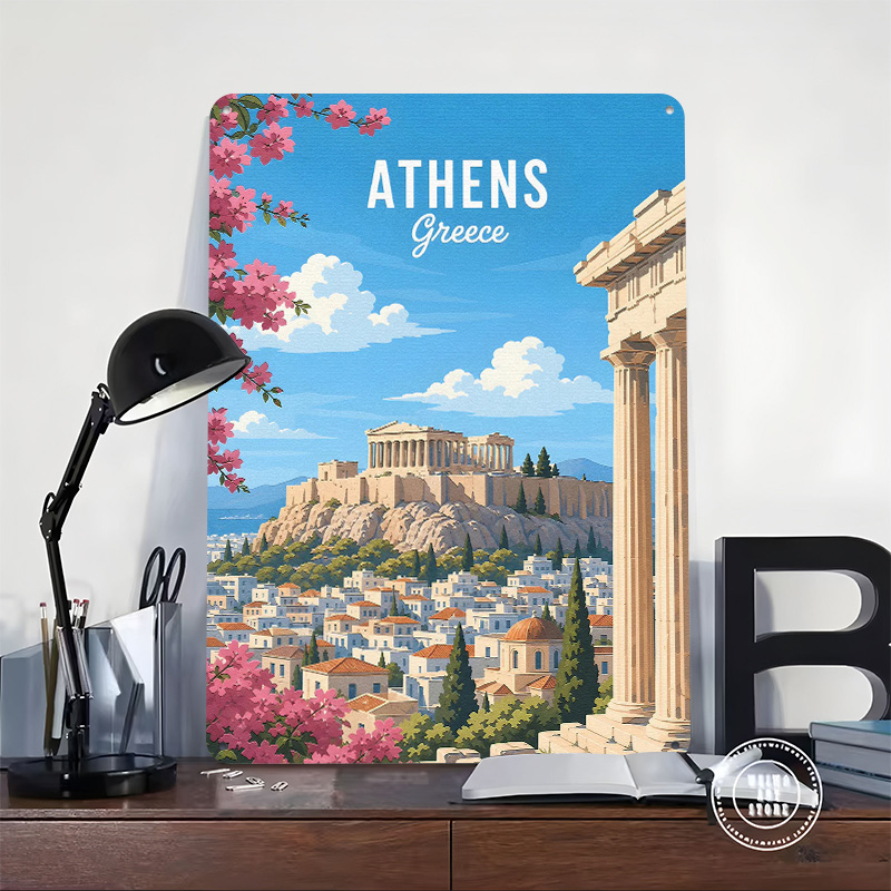 アテネ ガレージアクセサリー ギリシャ 旅行 メタルポスター - Travel Accessories Greece のレビューと価格