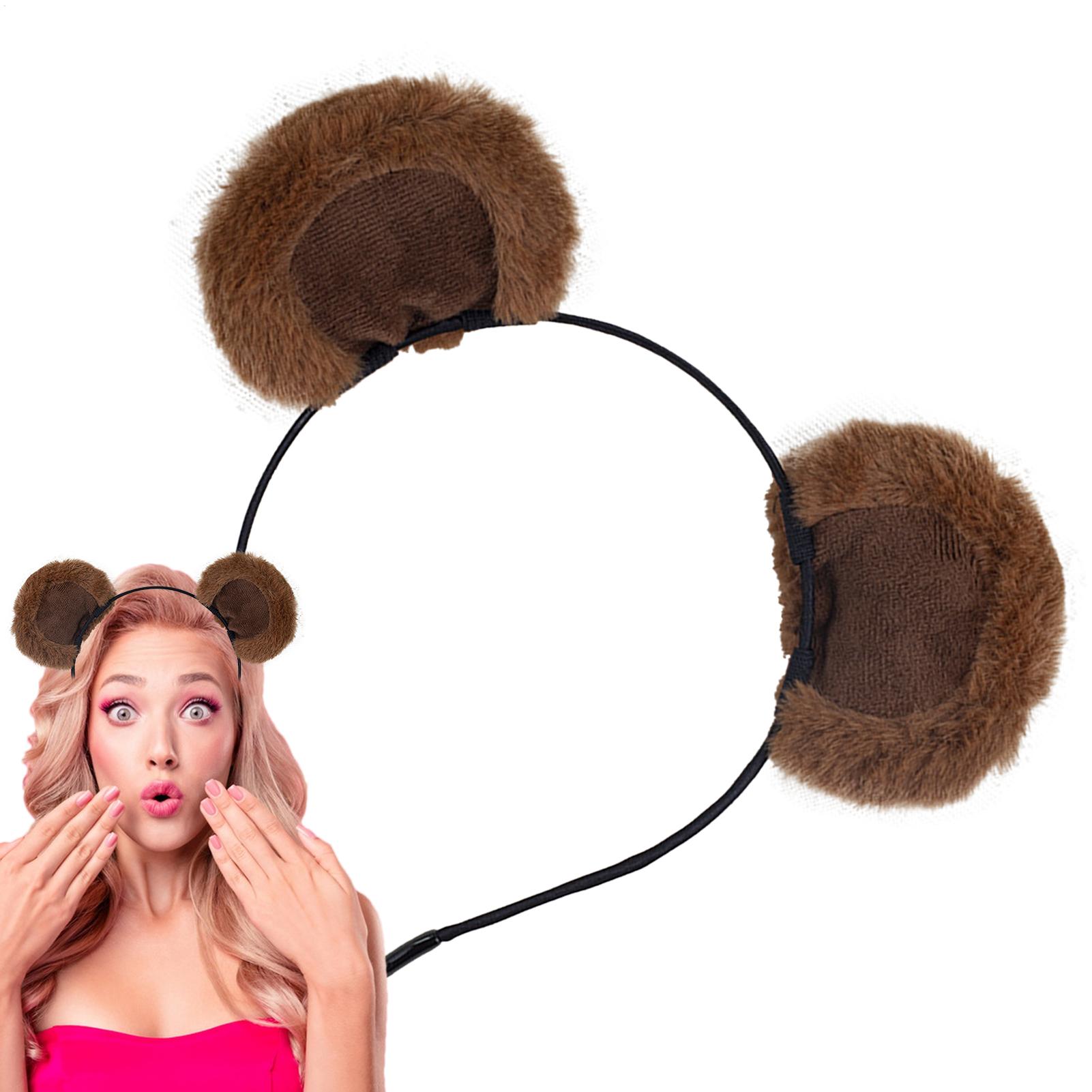 ぬいぐるみクマ耳ヘッドバンドソフトシマリス耳ヘッドバンド女の - Travel Accessories For 10 Year Old Girl のレビューと価格