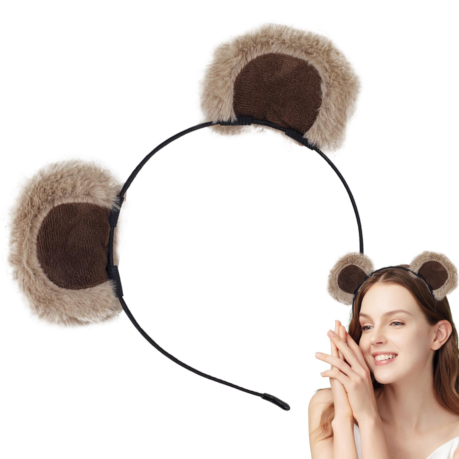 ぬいぐるみクマ耳ヘッドバンドソフトシマリス耳ヘッドバンド女の - Travel Accessories For 10 Year Old Girl のレビューと価格