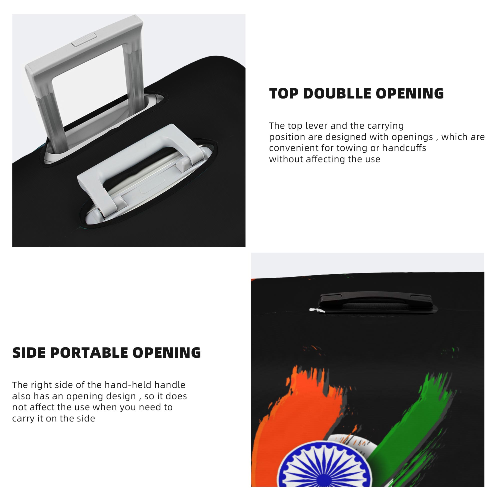 インドの国旗スーツケースカバー 伸縮性のあるインド愛国的荷物 - Travel Accessories India のレビューと価格