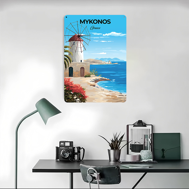 ミコノスギリシャ旅行ポスターカスタマイズされたヴィンテージメ - Travel Accessories Greece のレビューと価格