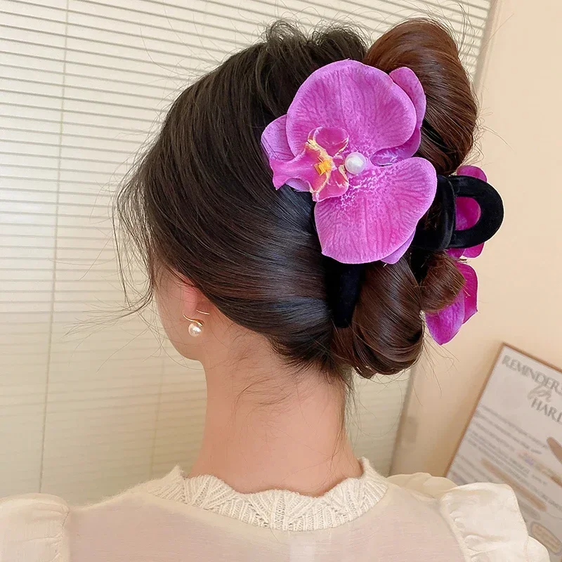 女性用バタフライオーキッドヘアクロー,ボヘミアンクリップ,花 - Travel Accessories In Bulk のレビューと価格