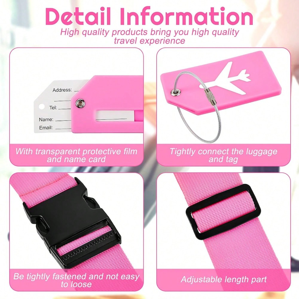 荷物ストラップセット 荷物タグ付き 複数の色の荷物ストラップ - Luggage Strap Belt のレビューと価格