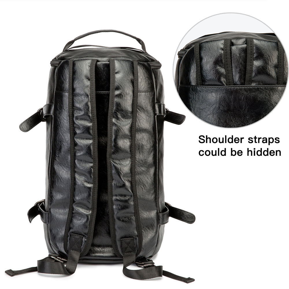 男性革バケットバックパック多機能トラベルバッグ大容量の荷物男 - Luggage Strap Belt のレビューと価格