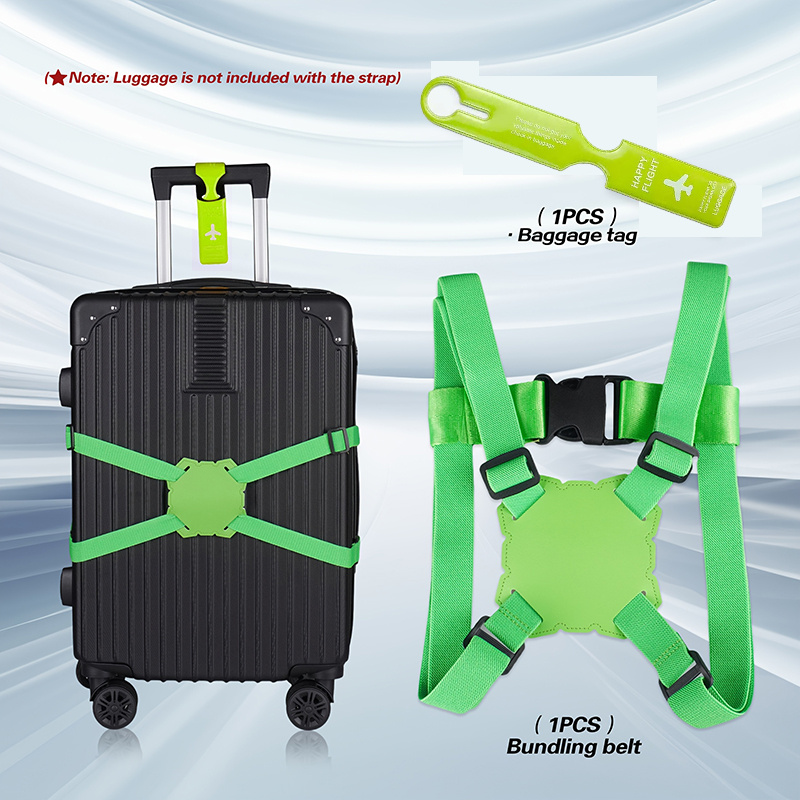 2ピース荷物ストラップセット+荷物タグ、5色展開、図8型安全 - Travel Accessories In Bulk のレビューと価格