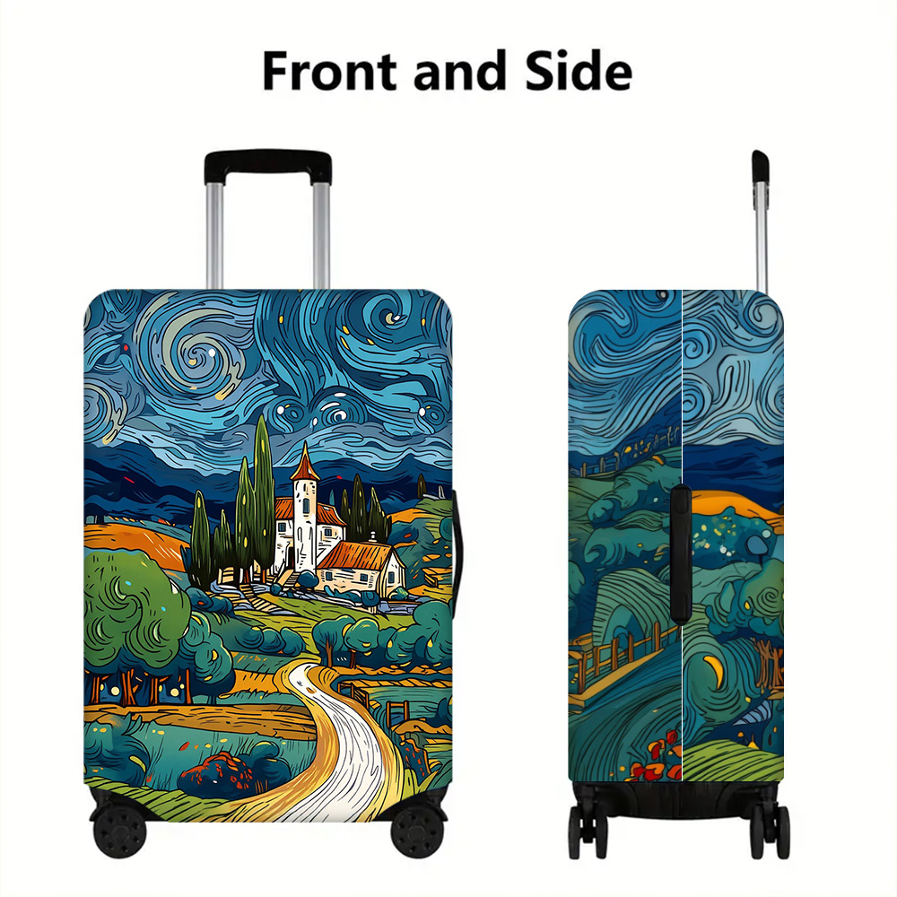1PC ヴァン・ゴッホ風の風景プリント荷物カバー、18〜32 - Travel Van Accessories のレビューと価格
