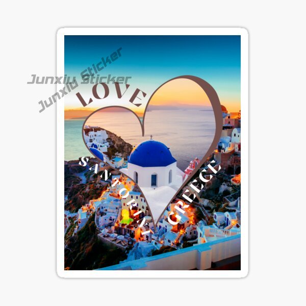 サントリーニ島ギリシャ車のステッカー風光明媚な旅行ビニール世 - Travel Accessories Greece のレビューと価格