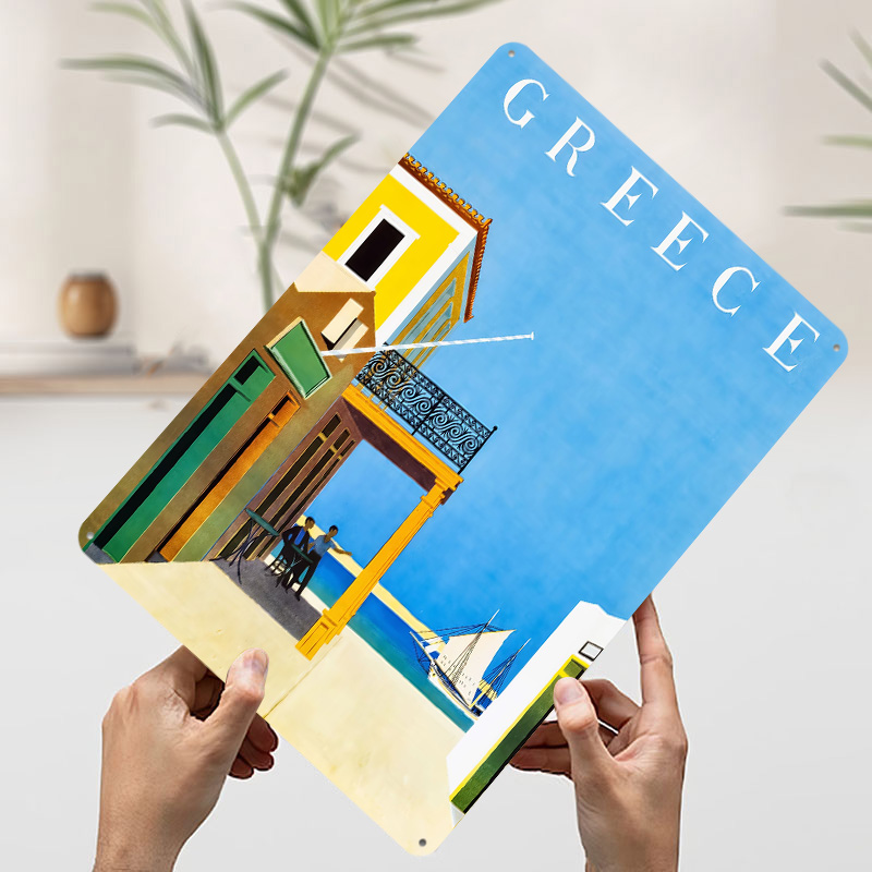 ギリシャ旅行メタルポスターカスタマイズされた壁アートレトロヴ - Travel Accessories Greece のレビューと価格