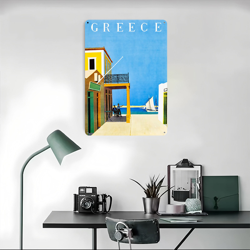 ギリシャ旅行メタルポスターカスタマイズされた壁アートレトロヴ - Travel Accessories Greece のレビューと価格