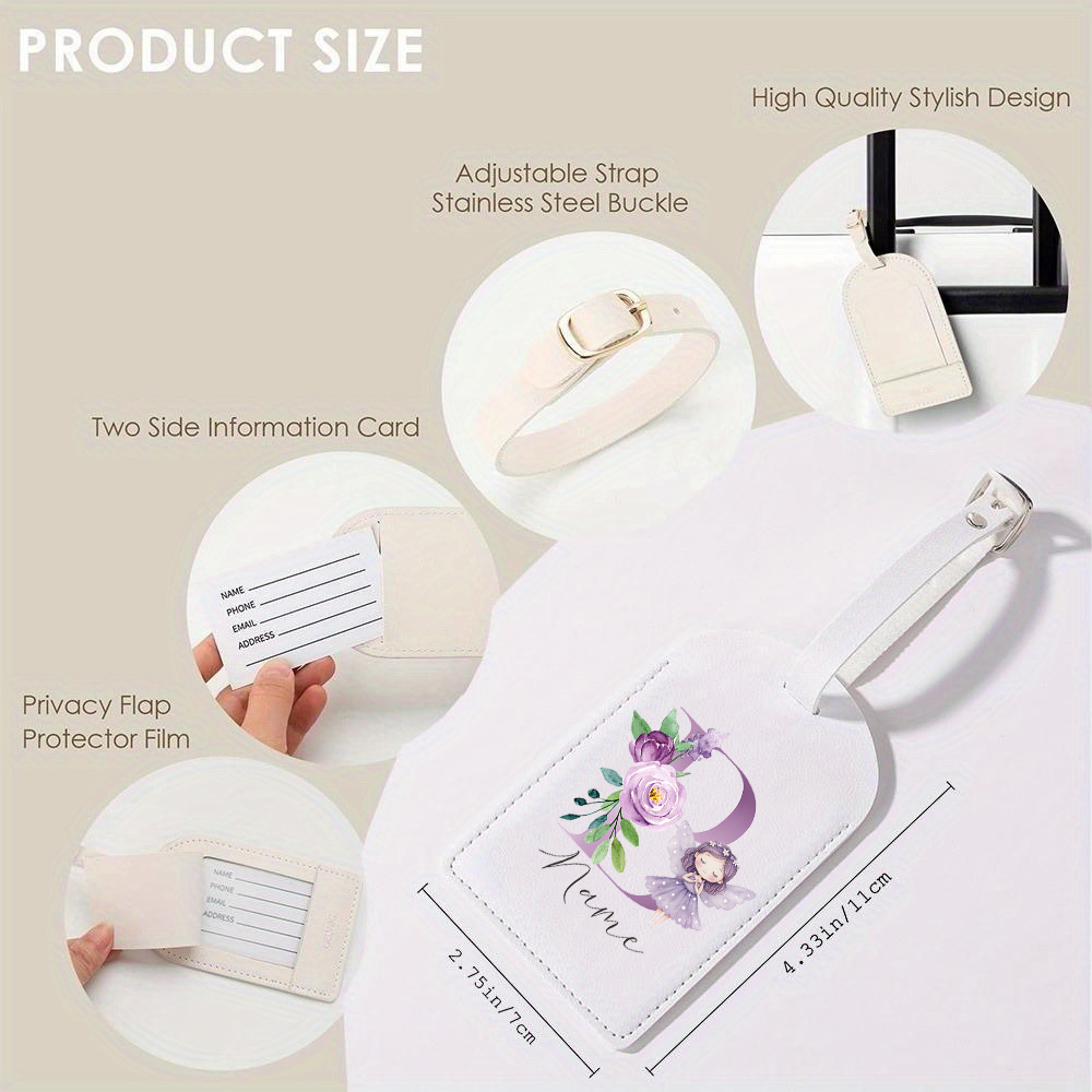 パーソナライズされたPU製荷物タグ、花の妖精デザインのファッ - Travel Accessories Personalised のレビューと価格
