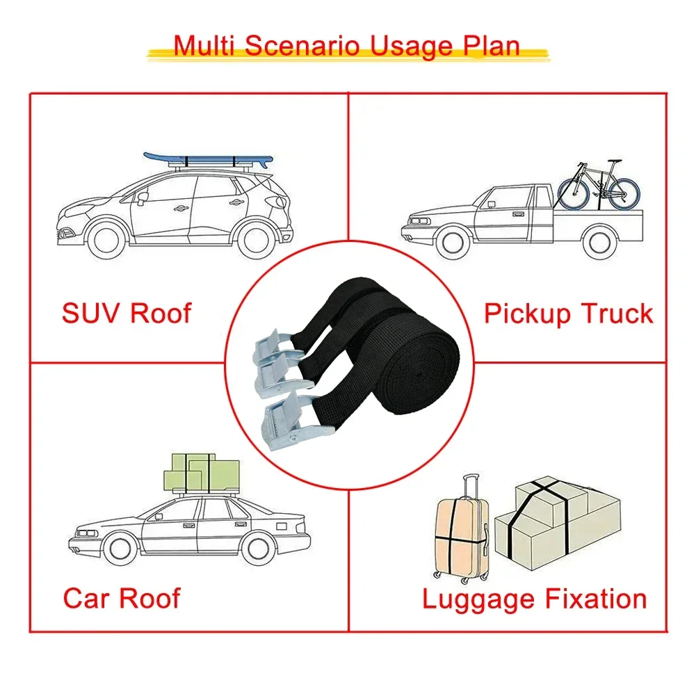 3ピース 1M バックル式タイダウンベルト 貨物ストラップ  - Luggage Strap Belt のレビューと価格