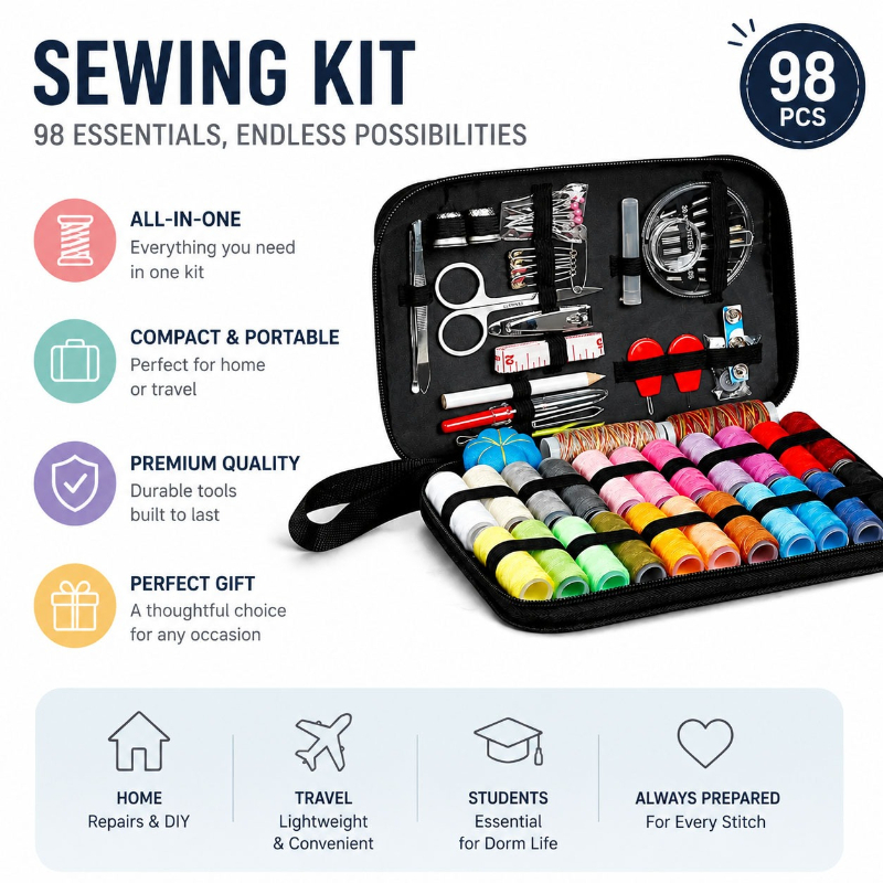 68/98個入り裁縫道具セット、裁縫工芸キット、便利で持ち運 - Travel Accessories In Bulk のレビューと価格