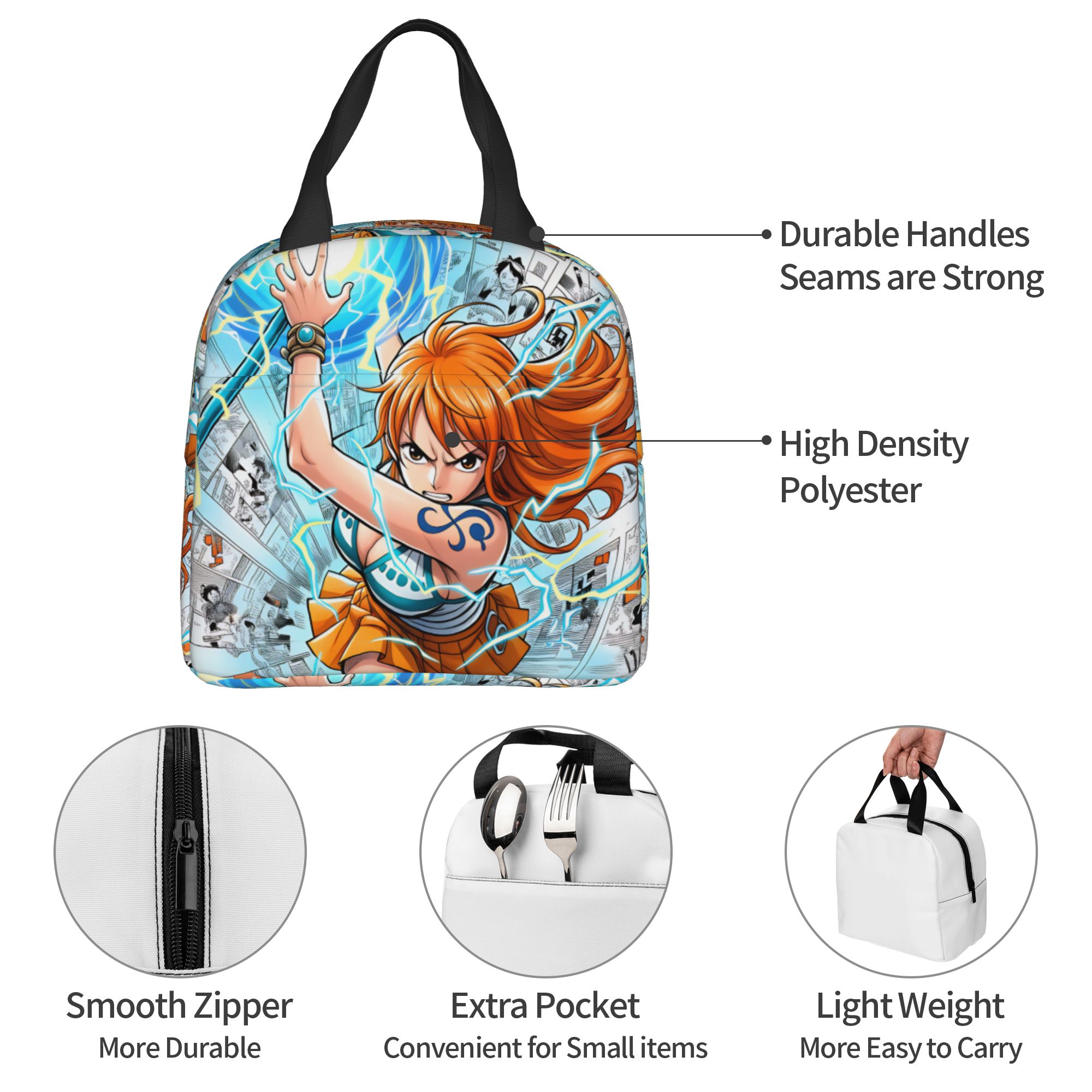 ワンピース ナミズ 断熱ランチバッグ 女性用 漏れ防止 漫画 - Travel Accessories 2022 のレビューと価格