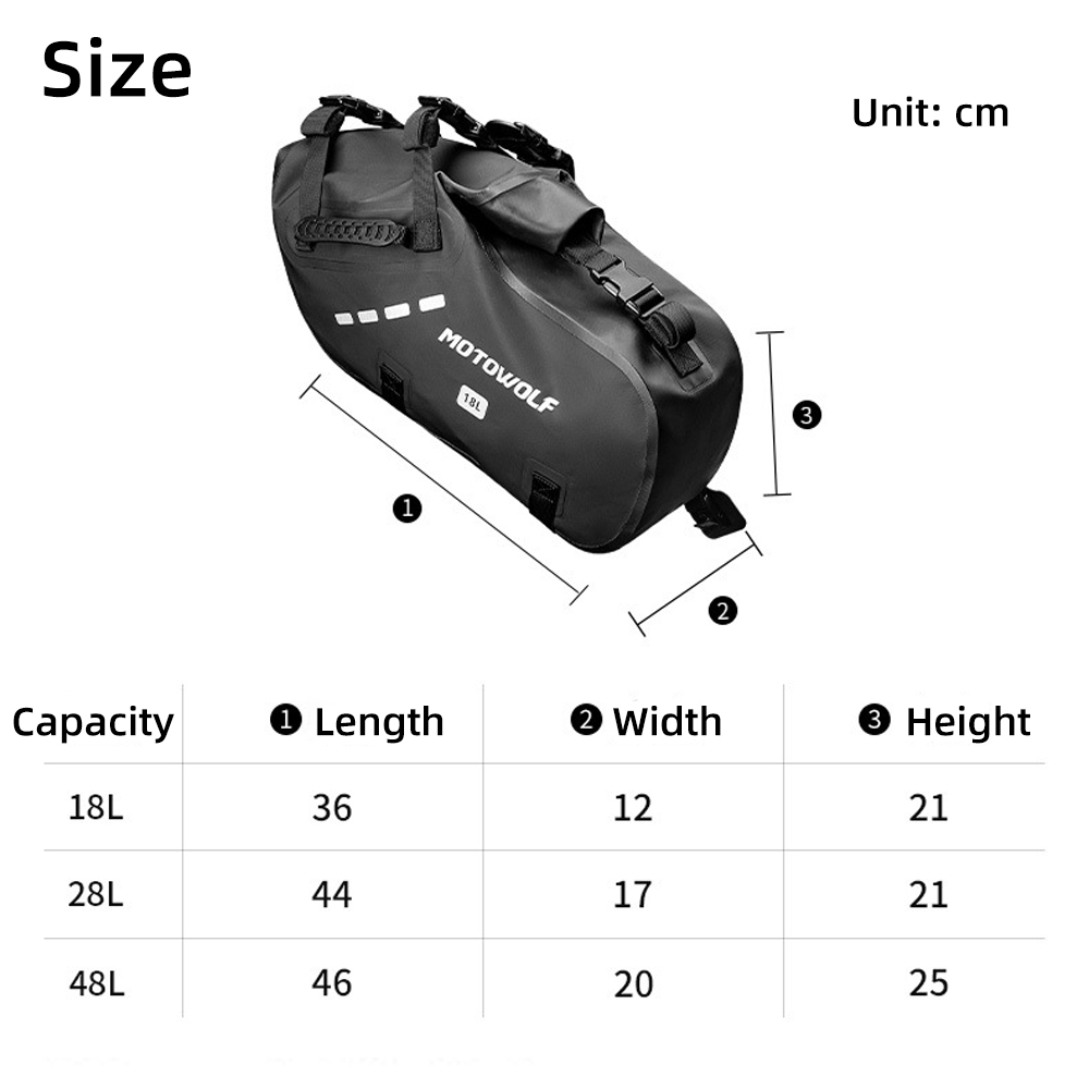 防水オートバイサドルバッグ 18L 28L 48L バイクサ - It Travel Accessories のレビューと価格