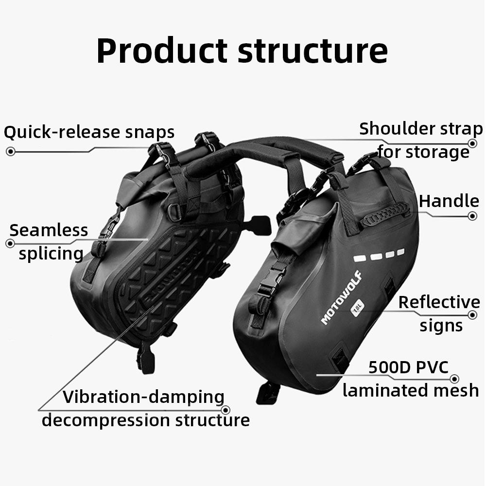 防水オートバイサドルバッグ 18L 28L 48L バイクサ - It Travel Accessories のレビューと価格