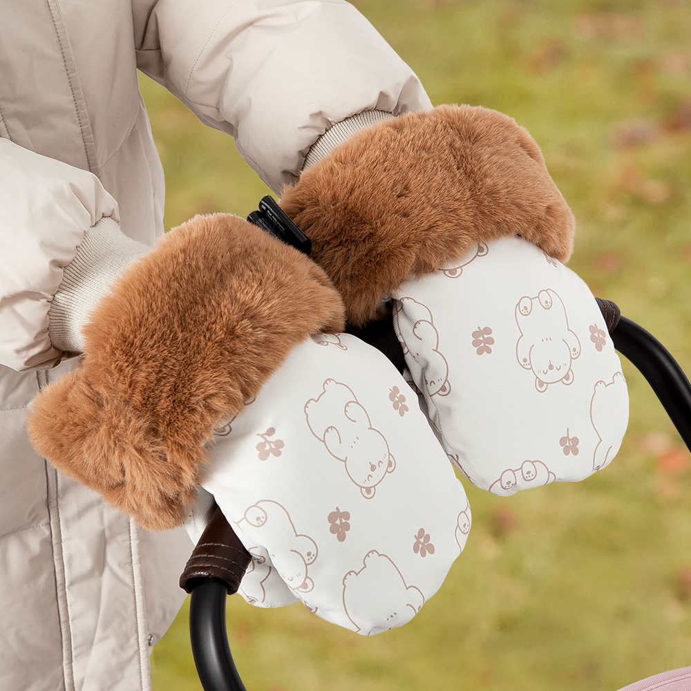 暖かい冬のベビーカーグローブ,厚い内側の毛皮のミトン,不凍液 - Travel Accessories For 2 Year Old のレビューと価格