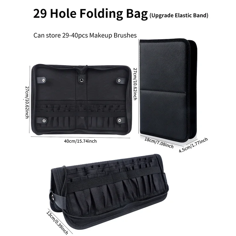 29/23 穴折りたたみ化粧ブラシバッグ女性化粧ブラシツール - Travel Accessories Organizer Bag のレビューと価格
