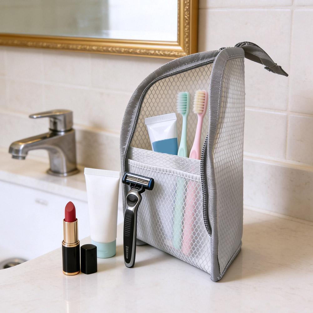 メッシュトラベルトイレタリーバッグポータブル歯ブラシ化粧品オ - Travel Z のレビューと価格